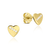 Cercei aur 14K inimioare cu pietre DiAmanti FK0693E14K-AS